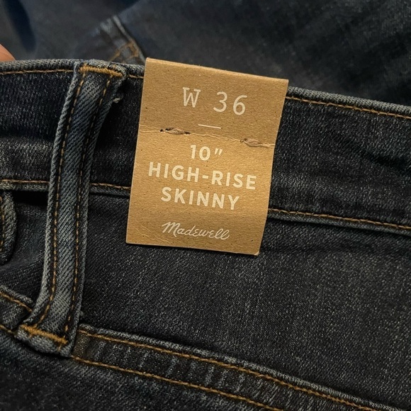 NWT MADEWELL 10" High Rise Skinny Medium Wash Jeans, Size 36/Size 22 - Picture 5 of 5